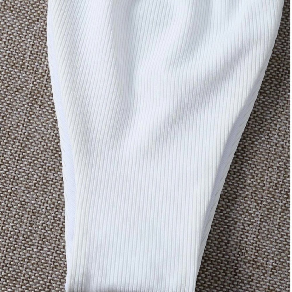 Rib Ruffle Triangle Bikini Swimsuit - Picture 7 of 8